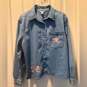 Christopher & Banks Medium Blue Denim Top